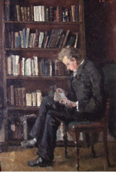 «Andreas leser» (1882-1883), malt hjemme i Fossveien 7. Foto: Nasjonalmuseet