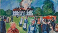 Edvard Munchs bilde «Huset brenner!» Foto: Munchmuseet
