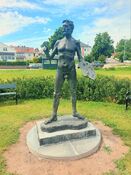 Per Ungs siste arbeid: Statue av Edvard Munch fra 2013, avduket i Badeparken 20. juni 2026. Foto: Pål Giørtz (2026).