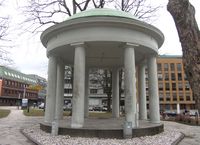 Musikkpaviljong i midten av Stoltenbergparken (1924). Foto: Stig Rune Pedersen