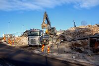 Anleggsarbeider på Skogsåsen nordøst på Myrvoll i februar 2021. Foto: Leif-Harald Ruud
