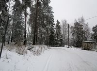 Vintermotiv fra Nøttekneika. Veien kan være en utfordring i denne årstiden. Foto: Stig Rune Pedersen