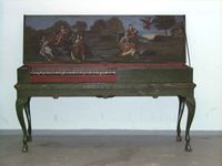 Klavikord bygd av H. Jansen i 1763. Bruksstad Moss, no på Norsk Folkemuseum. Foto: Anne-Lise Reinsfelt