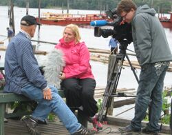 NRK-intervju under Fetsund Lensers 150-årsjubileum 2011. Foto 2011 Per Klevan.