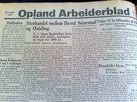 Oppslag om NS' overtagelse av Bygdefolkets Krisehjelp i 1935.