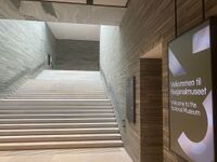 Interiør, trappeløp, det nye Nasjonalmuseet. Foto: Stig Rune Pedersen