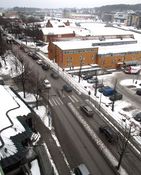 Nedre Langgate sett fra Hotell Klubben, vinteren 2018. Foto: Stig Rune Pedersen