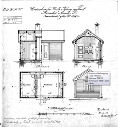 Nelaug uværsskur. Arkitekt Harald Kaas 1909