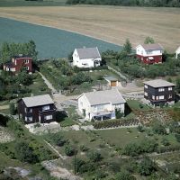 Niels Høeghs vei nr 11-18. Flyfoto. 1960.