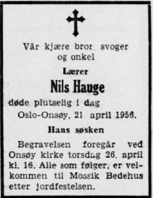 Nils Hauge dødsannonse 1956.jpg