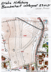 Østre Nitteberg bombehull tegnet inn 23.01.2021.