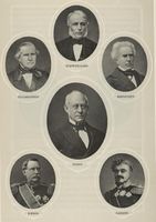 Stang, Schweigaard og andre sentrale personer bak Hovedbanens etablering. Kilde: "Norsk Hoved-Jernbane i femti Aar". nb.no