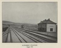 Alnabru station, bygget 1900. Kilde: "Norsk Hoved-Jernbane i femti Aar". nb.no