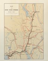 Hovedbanen 1904 med det nyetablerte dobbeltsporet Kristiania-Lillestrøm inntegnet.