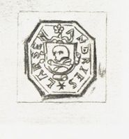 Skjoldet i Heibergs slektsvåpen i seglet til stamfaren, fogden Anders Lauritssøn (1565–1629)