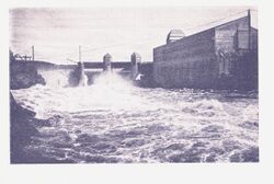 Vårflom. Foto: Nasjonalbiblioteket (1924).