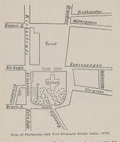 Området ved Stortorvet omkr. 1775, utgitt 1893.