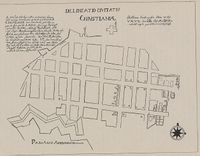 1708: Bilag til melding om brannen i 1708 til Danske kanselli. Original i Riksarkivet.