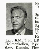 Skiftekonduktør Leif Nyborg, f. 1919, hopp. Foto: Ranheim: Norske skiløpere