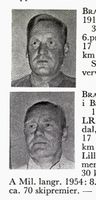 Øverst: Lastebileier Ivar Braathen, f. 1913 i Bærum. Langrenn. Nederst: Gardbruker Søren Braathen, f. 1905 i Bærum. Kombinert. Foto: Ranheim: Norske skiløpere