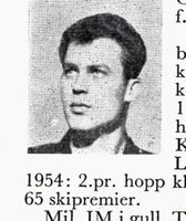 Møbeltapetserer Kjell Asbjørn Olsen, f. 1930 i Bærum. Hopp og kombinert. Foto: Ranheim: Norske skiløpere