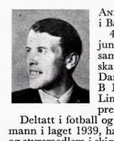 Tømrer Birger Andersen, født 1915 i Bærum. Hopp. Foto: Ranheim: Norske skiløpere (1956)