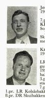 Øverst: Metalldreier Einar Jørgensen f. 1915 i Asker. Langrenn. Nederst: Fabrikant Sverre Kristensen, f. 1917 i Asker. Hopp. Foto: Ranheim: Norske skiløpere
