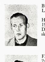 Gårdsarbeider Roald Bye, f. 1924 i Lommedalen. Hopp. Foto: Ranheim: Norske skiløpere