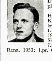 Frisør Asgeir Dølplads, f. 1932 på Rena. Hopp. Foto: Ranheim: Norske skiløpere