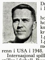 Valutasjef Gunnar Drage, f. 1914 i Bærum. Hopp og slalåm. Foto: Ranheim: Norske skiløpere