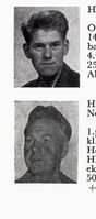 Øverst: Knut Henni, f. 1938 i Asker, hopp. Nederst: Bestyrer Søren Henni, f. 1900 i Nes på Romerike. Hopp, kombinert og langrenn. Foto: Ranheim: Norske skiløpere