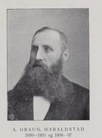 Anton Andreassen Oraug, ordfører 1890-1891 og 1896-1897. Illustrasjon fra boka "Askim herred 1814-1914".