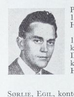 Kontormann Thorbjørn Pettersen, f. 1924 på Modum. Skihopper og sekretær i idrettslaget 1953-54. Foto: Ranheim: Norske skiløpere