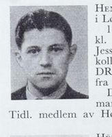Kjølemontør Odd Hennie, f. 1919 i Lørenskog. Hopp. Foto: Ranheim: Norske skiløpere