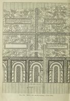 Maleri på søndre korvegg i Gol stavkyrkje, fra L. Dietrichsons verk De norske stavkirker (1892).