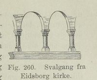 Svalgang fra Eidsborg stavkirke, fra L. Dietrichsons verk De norske stavkirker (1892).