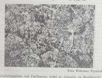 Fjellhamar sett fra lufta i 1952. Foto Widerøes Flyveselskap/Det Norske næringsliv. 12 : Akershus fylkesleksikon, 1952.