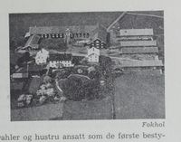 Flyfoto av Fokhol. Faksimile fra Stange bygdebok (1951).