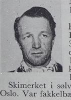Trygve Malkolmsen, elektromontør fra Tinn. Var fakkelbærer ved OL i 1952. Hopp og kombinert. Foto: Ranheim: Norske skiløpere