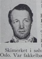Trygve Malkolmsen, elektromontør fra Tinn. Var fakkelbærer ved OL i 1952. Hopp og kombinert. Foto: Ranheim: Norske skiløpere