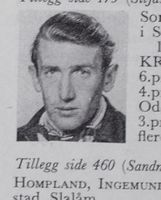 Gardbruker Oddmund Solheim, f. 1931 i Siljan. Hopp. Foto: Ranheim: Norske skiløpere