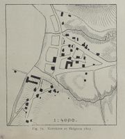 Kartskisse over Helgeroa fra 1812. Foto: Lorens Berg: Brunlanes (1911).