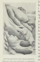 Jettegrytene ved Kongshavn ble sprengt vekk da Smålensbanen ble anlagt. Fra boken "Akers historie" av Edvard Bull, utgitt 1918.