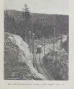 Holmenkollbanen tidlig i banens historie - typisk banestrekning. Foto: Akers historie (1918).