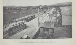 Majorstuen stasjon i det første driftsåret. Foto: Akers historie (1918).
