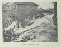 "Akerselven", malt av Thomas Fearnley i 1839. Fra boka "Akers historie" av Edvard Bull, utgitt 1918.