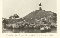 Fruholmen fyr, vårt nordligste fyr, opprettet 1866. Nasjonalbiblioteket