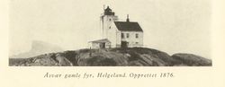 Åsvær gamle fyr, Helgeland, opprettet 1876. Nasjonalbiblioteket