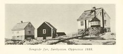 Songvår fyr, Sørkysten, opprettet 1888. Nasjonalbiblioteket