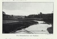 Hølandselva ved Naddum. "Høland og Setskogen herreder" av Olav Holtedahl, utg. 1914.